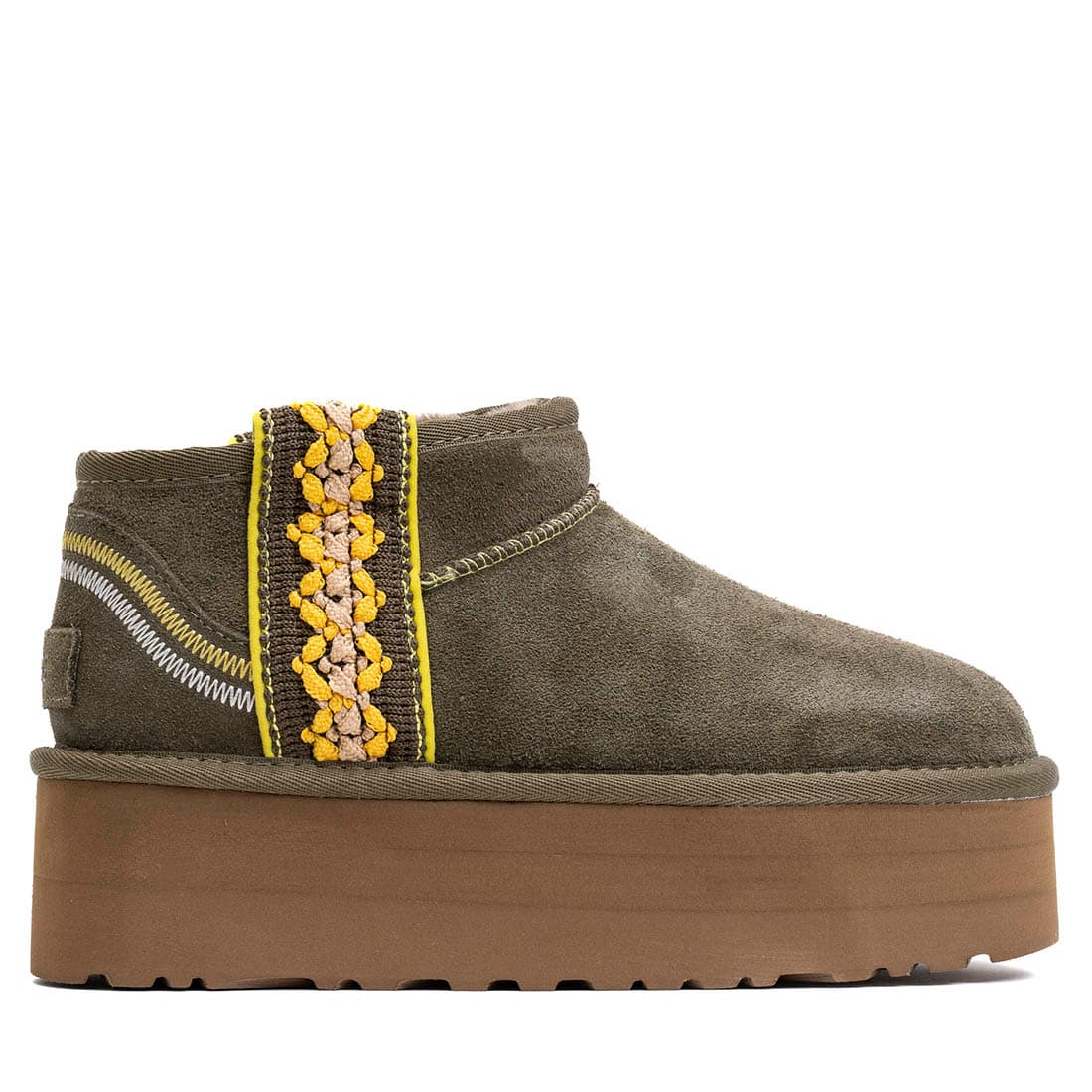 Classic Ultra Mini Braid Plarform — Brunt olive