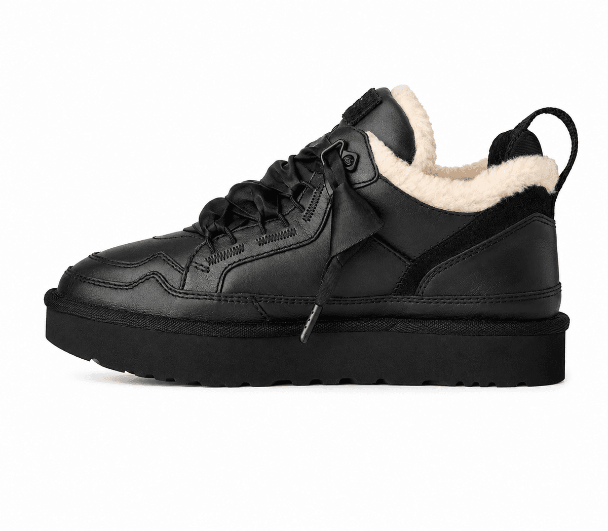 UGG Mens Lowmel Sneaker Black Leather — Leather, дополнительный вид