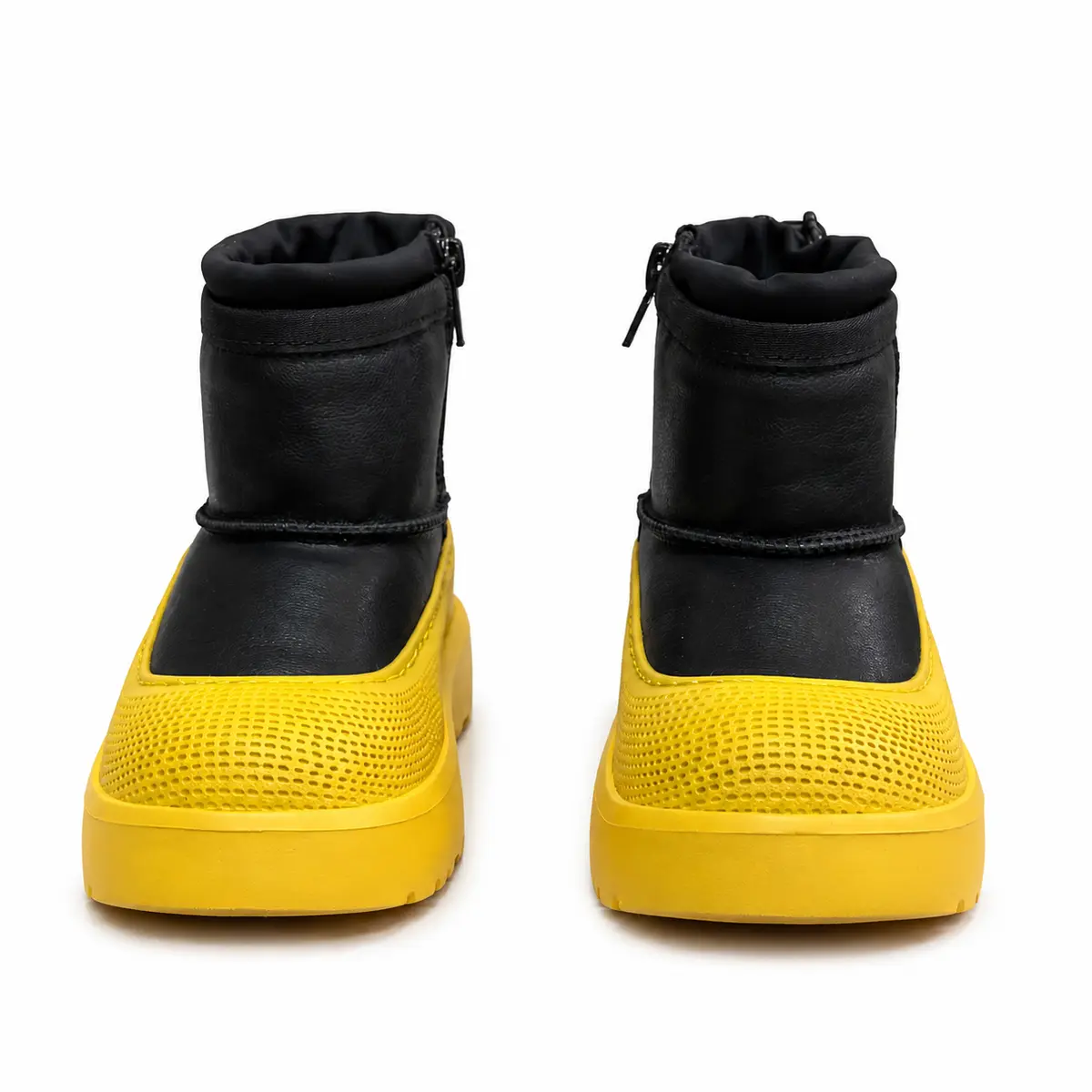 UGG Kids Mini Weather Hybrid — Black Leather/Yellow