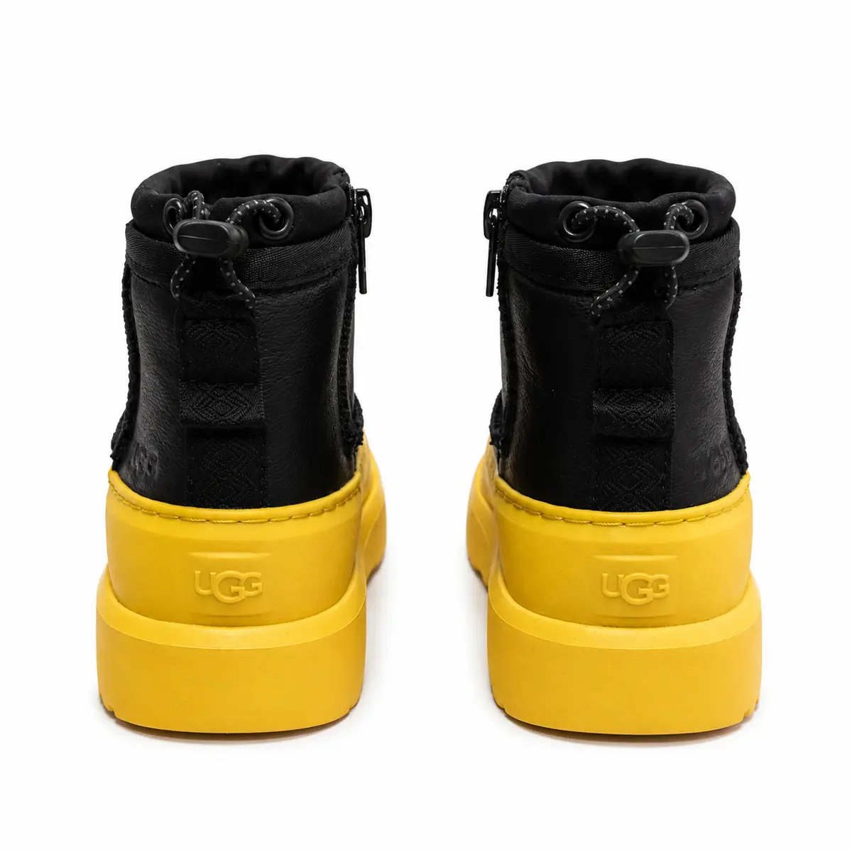 UGG Kids Mini Weather Hybrid — Black Leather/Yellow
