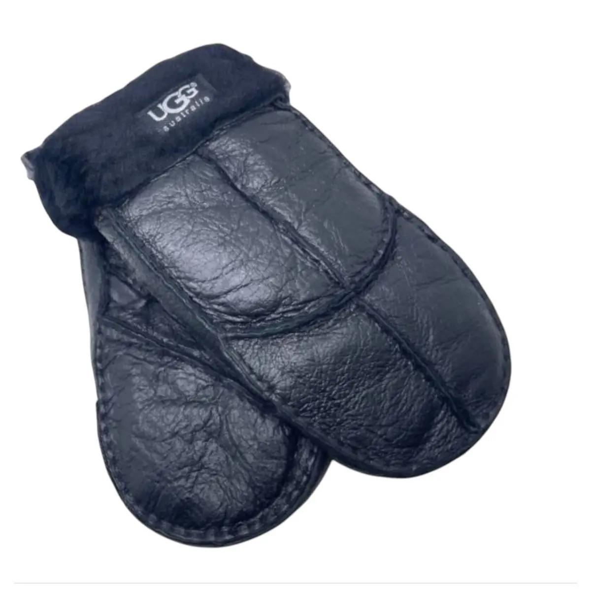Мужские варежки UGG Glove Black Leather — Black Leather