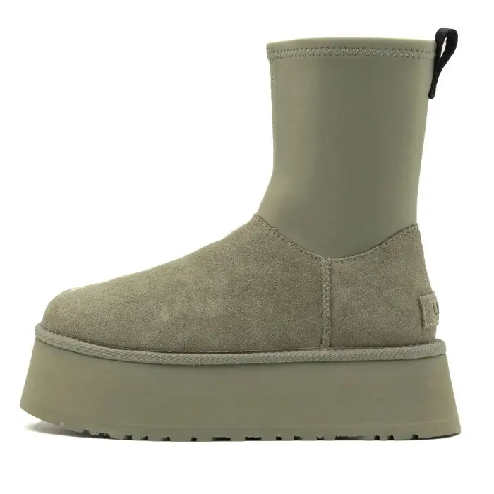 Classic Platform Dipper Boot — Khaki