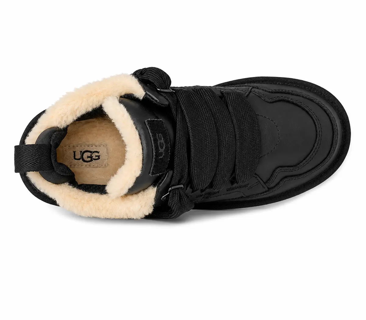 UGG Mens Lowmel Sneaker Black Leather — Black