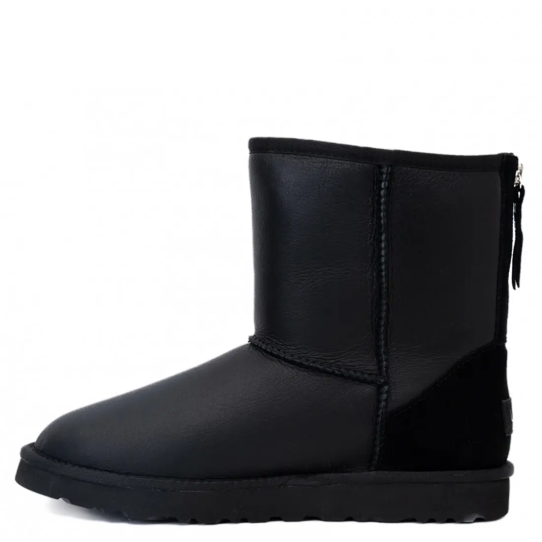 Мужские Short ZIP — Black Leather