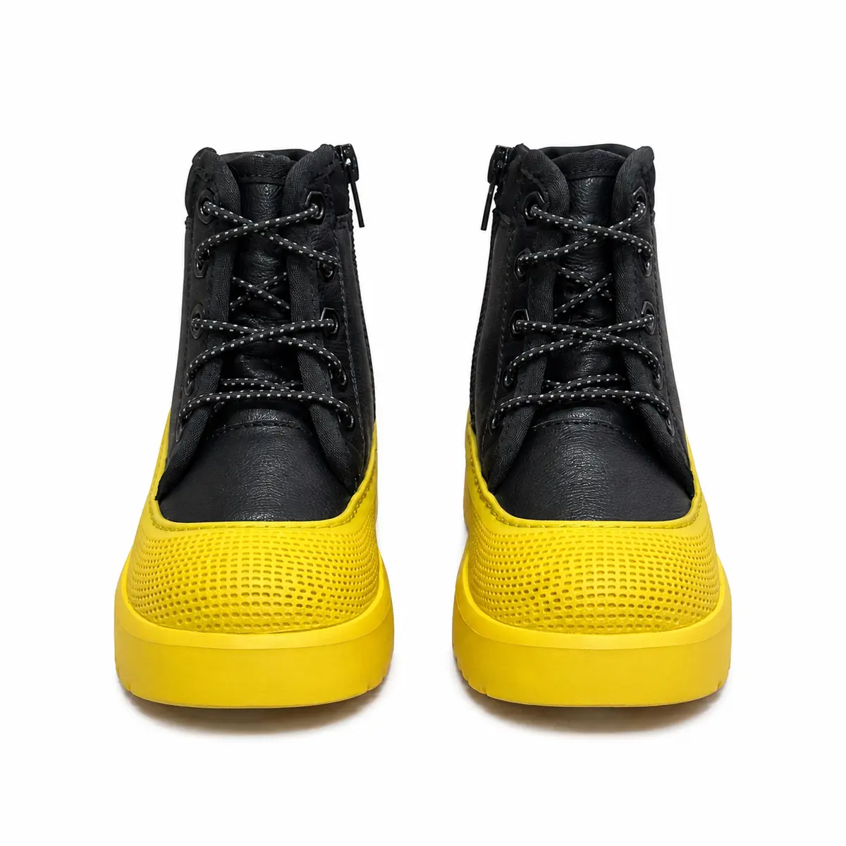UGG Kids Neumel Hybrid — Black Leather/Yellow