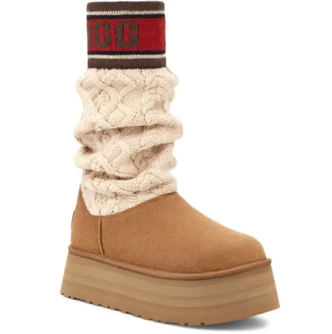 Classic Platform Sweater Letter — Chestnut